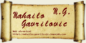 Mahailo Gavrilović vizit kartica
